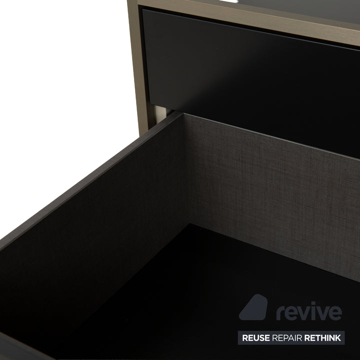Ligne Roset Dita wooden sideboard anthracite metal drawers