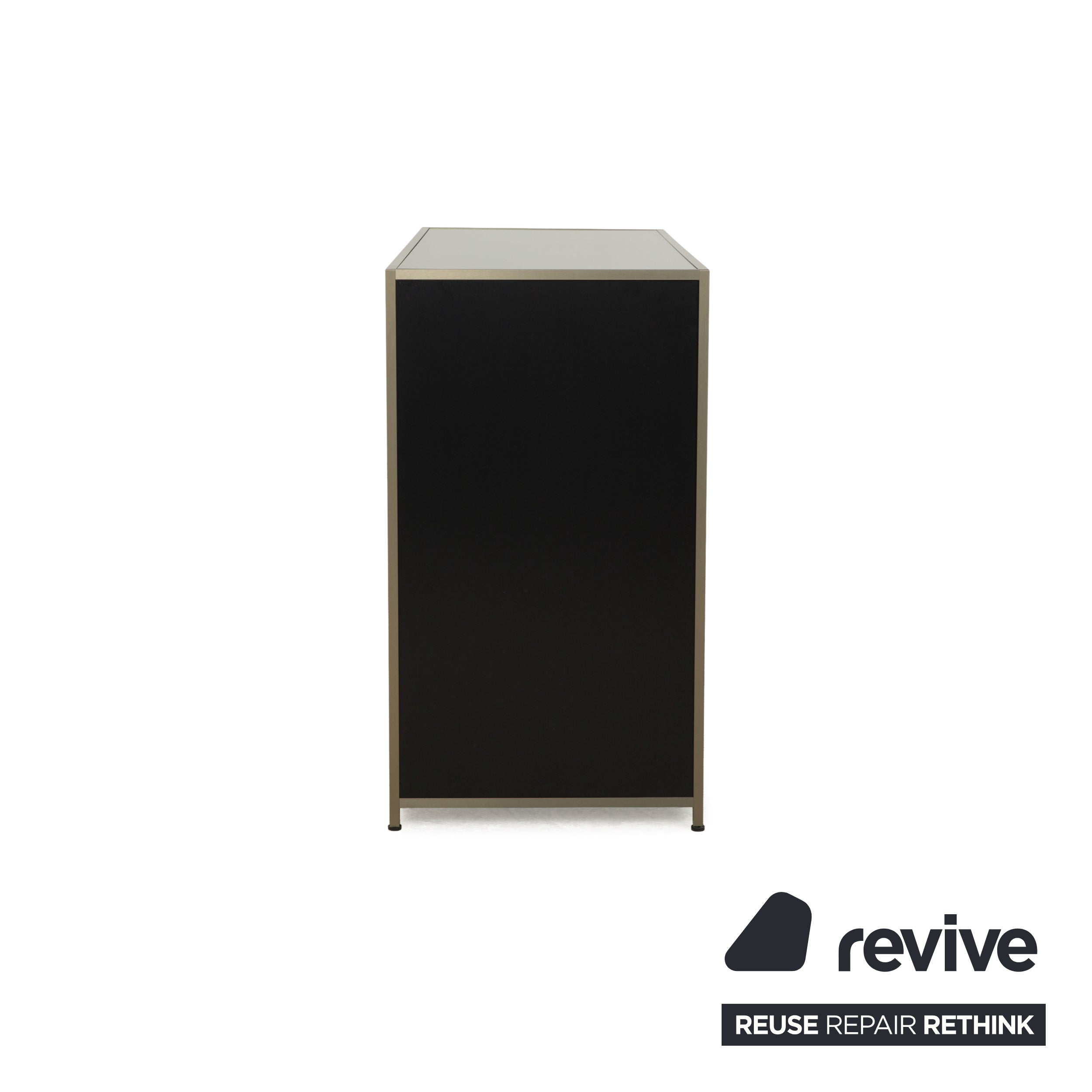 Ligne Roset Dita wooden sideboard anthracite metal drawers