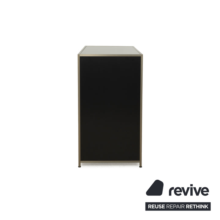 Ligne Roset Dita wooden sideboard anthracite metal drawers