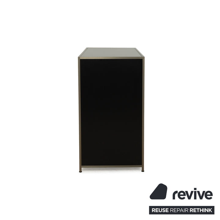 Ligne Roset Dita wooden sideboard anthracite metal drawers