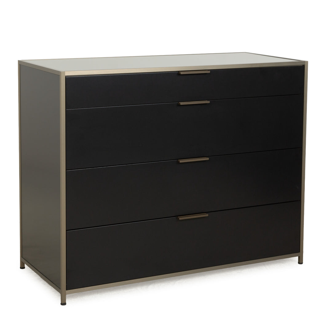 Ligne Roset Dita wooden sideboard anthracite metal drawers