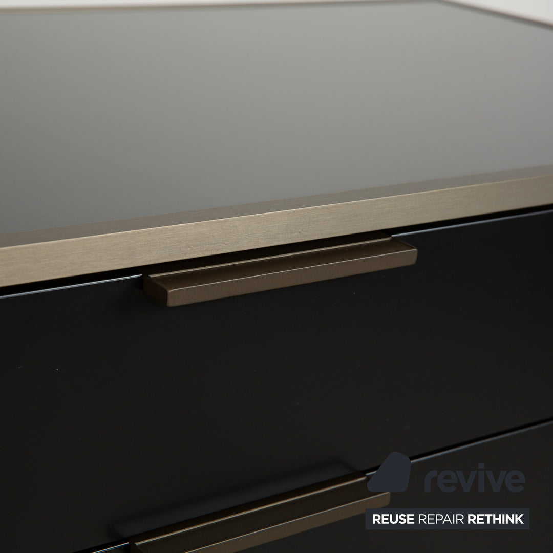 Ligne Roset Dita wooden sideboard anthracite metal drawers