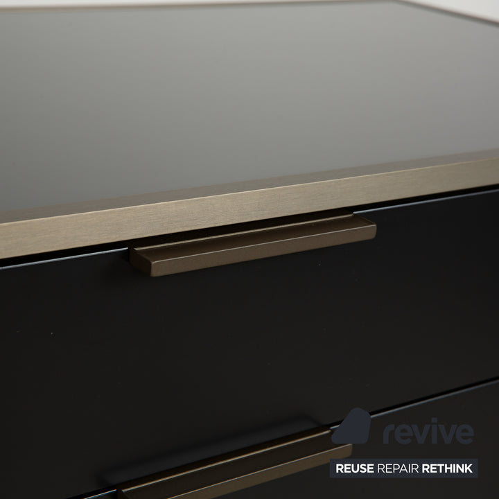 Ligne Roset Dita wooden sideboard anthracite metal drawers