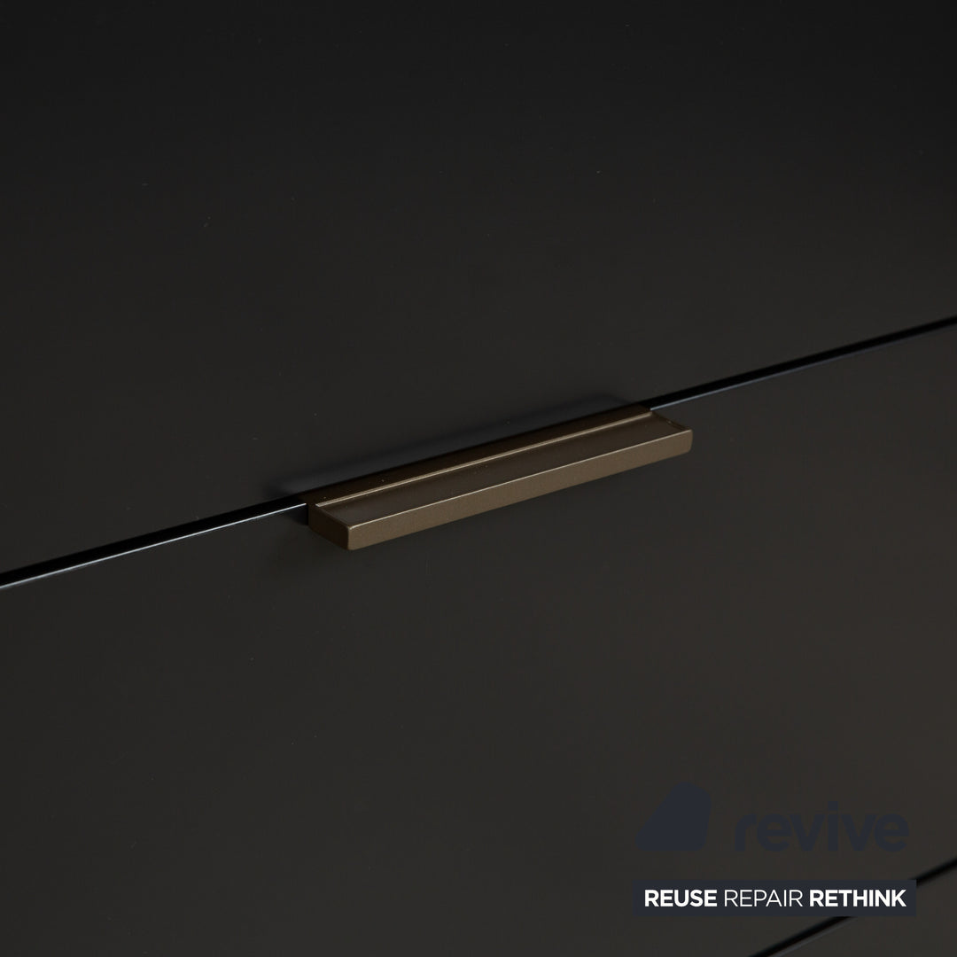 Ligne Roset Dita wooden sideboard set anthracite metal drawer set