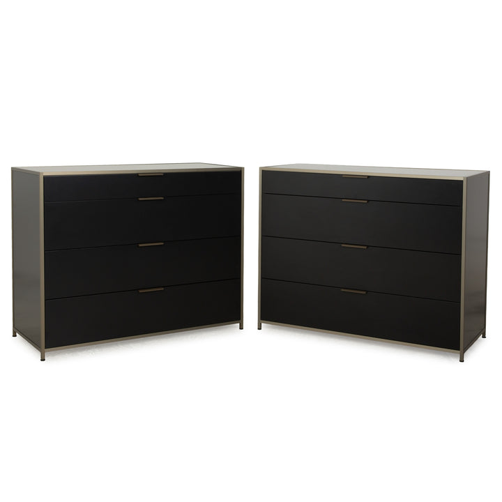 Ligne Roset Dita wooden sideboard set anthracite metal drawer set