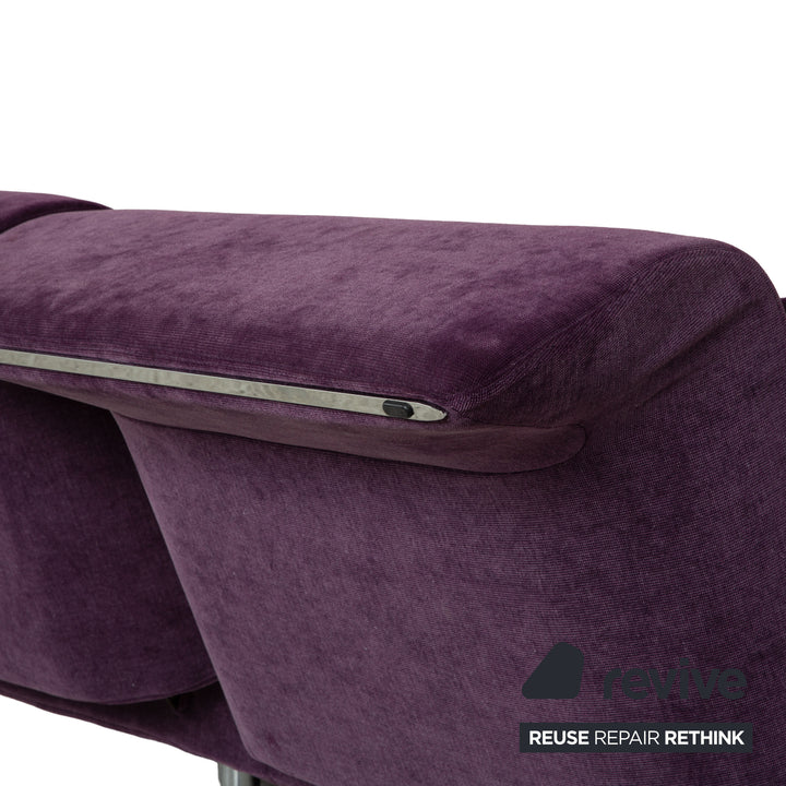 ligne roset Downtown Stoff Dreisitzer Lila Sofa Couch manuelle Funktion Schlaffunktion