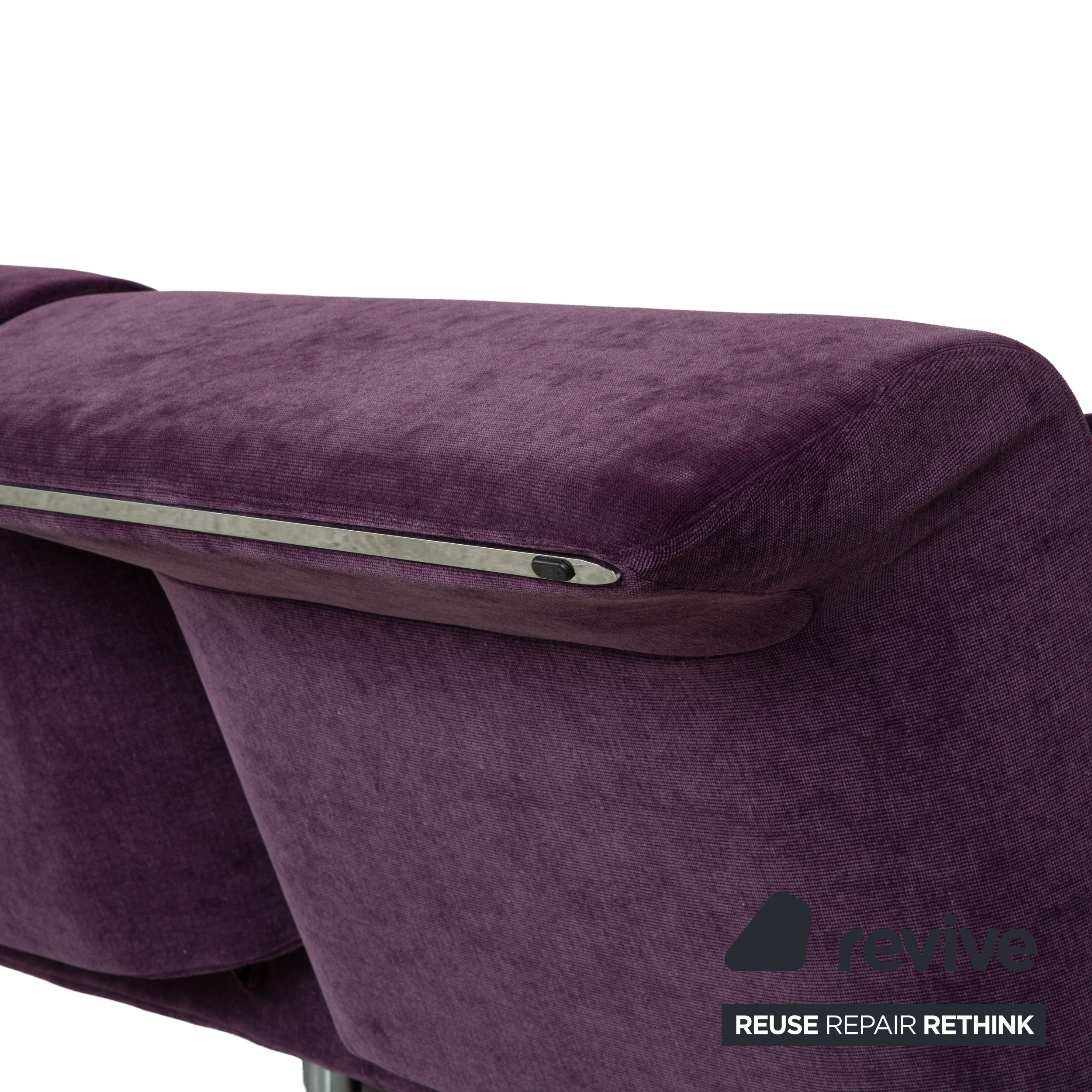 Canapé trois places en tissu violet Downtown Ligne Roset, fonction manuelle, fonction couchage