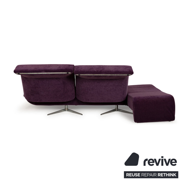 ligne roset Downtown Stoff Dreisitzer Lila Sofa Couch manuelle Funktion Schlaffunktion