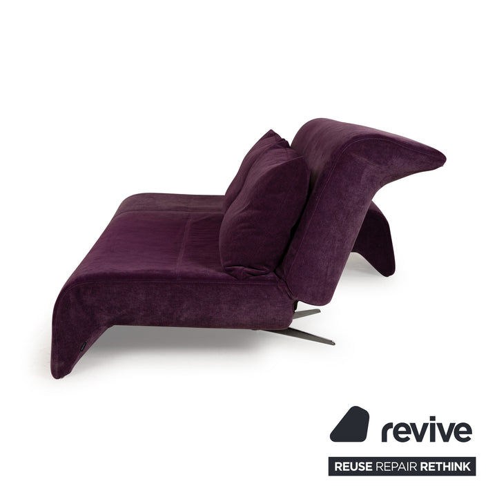 ligne roset Downtown Stoff Dreisitzer Lila Sofa Couch manuelle Funktion Schlaffunktion