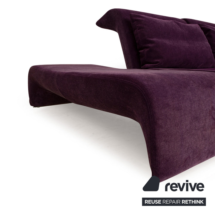 ligne roset Downtown Stoff Dreisitzer Lila Sofa Couch manuelle Funktion Schlaffunktion