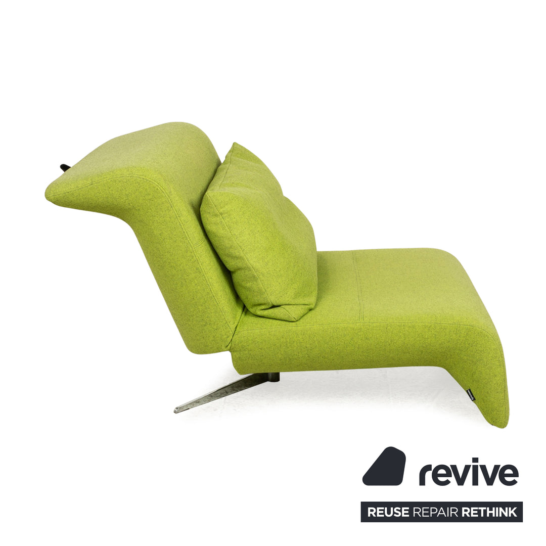 ligne roset Downtown fabric lounger green manual function