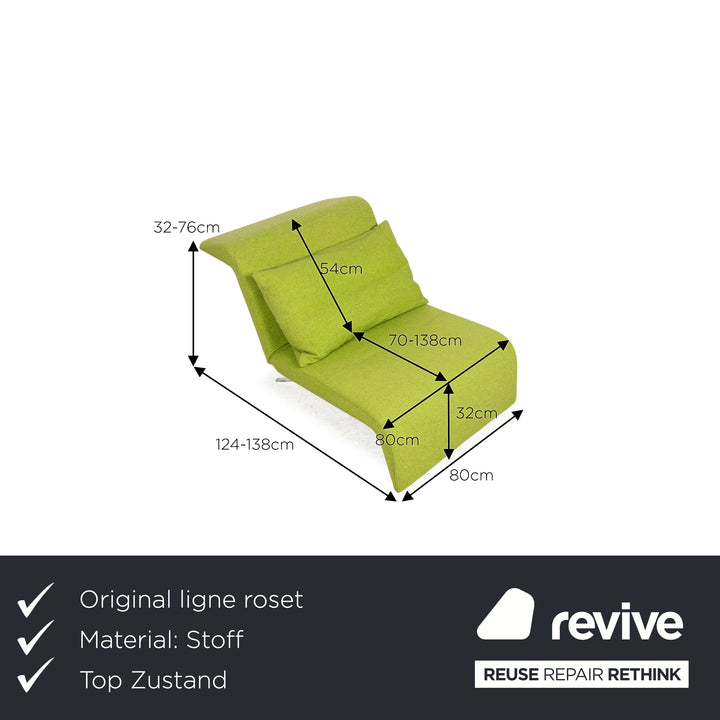 ligne roset Downtown fabric lounger green manual function