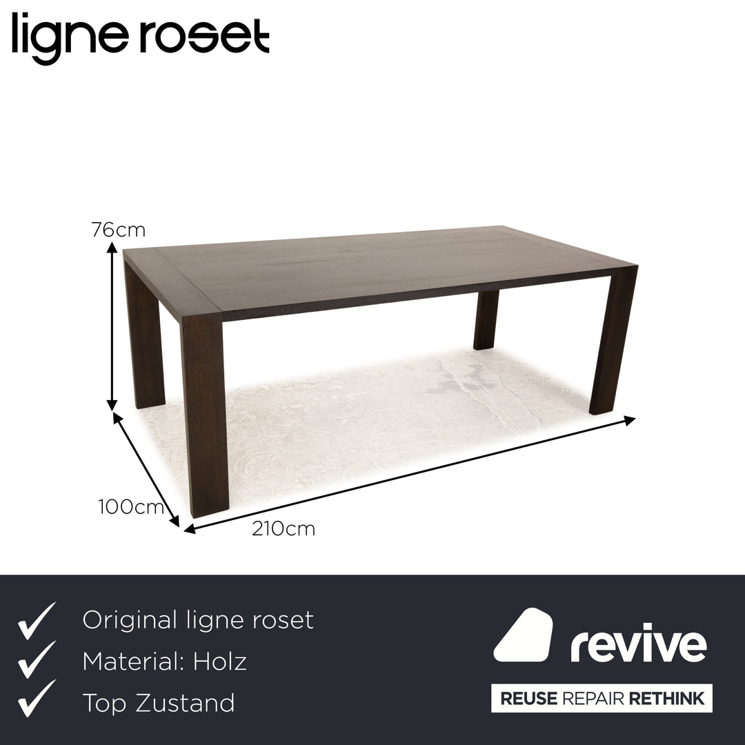 ligne roset Eaton Holz Esstisch Schwarz Eiche 210 x 76 x 100 cm