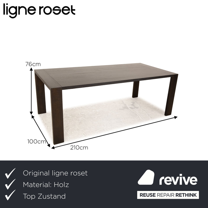 ligne roset Eaton Holz Esstisch Schwarz Eiche 210 x 76 x 100 cm