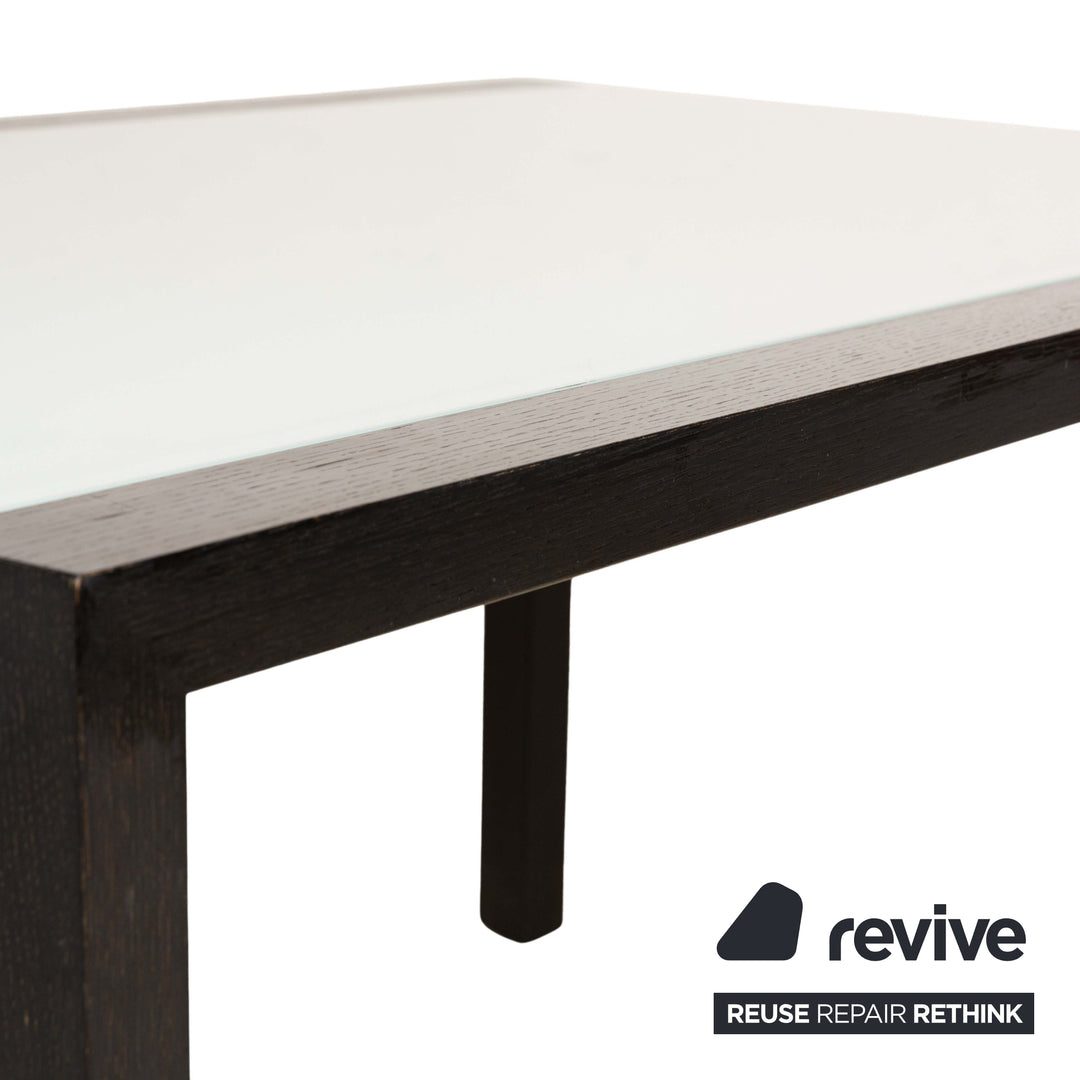 Table à manger extensible en verre Estensia Ligne Roset Blanc Noir 140-260 x 95 cm