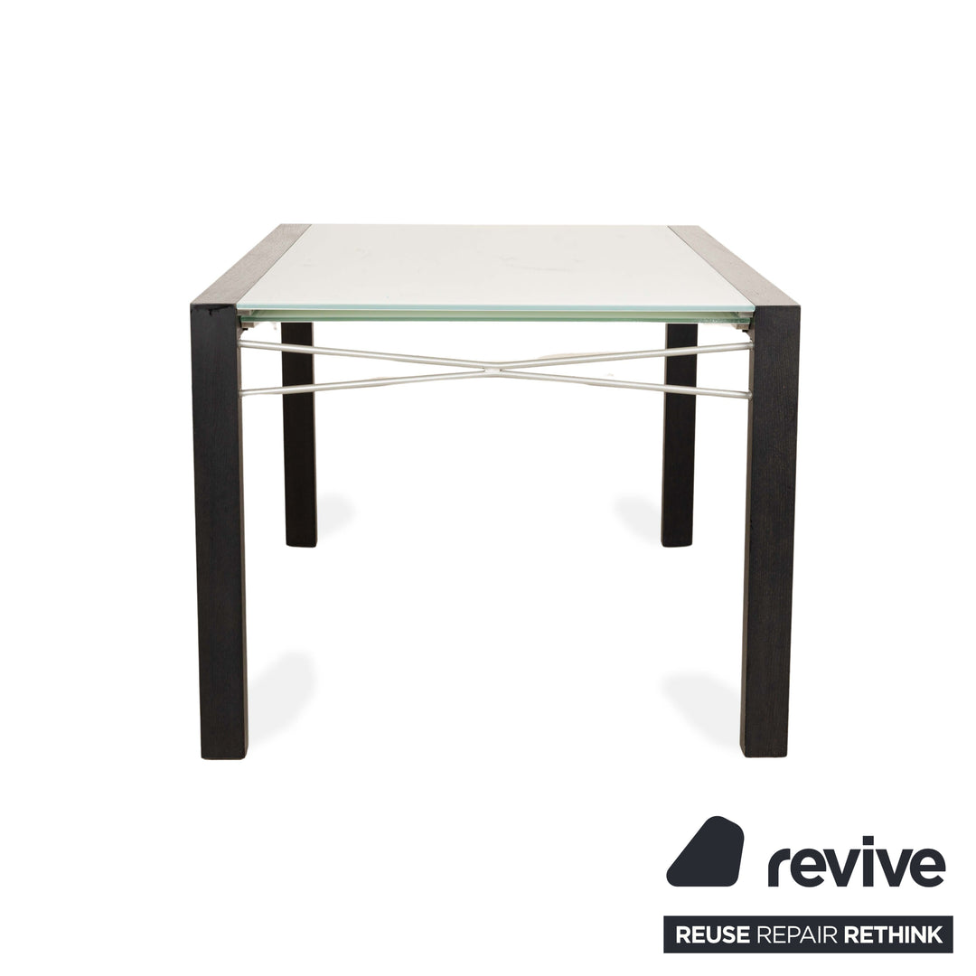 Table à manger extensible en verre Estensia Ligne Roset Blanc Noir 140-260 x 95 cm