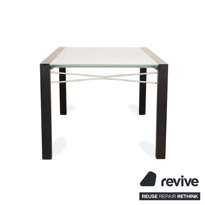 Table à manger extensible en verre Estensia Ligne Roset Blanc Noir 140-260 x 95 cm