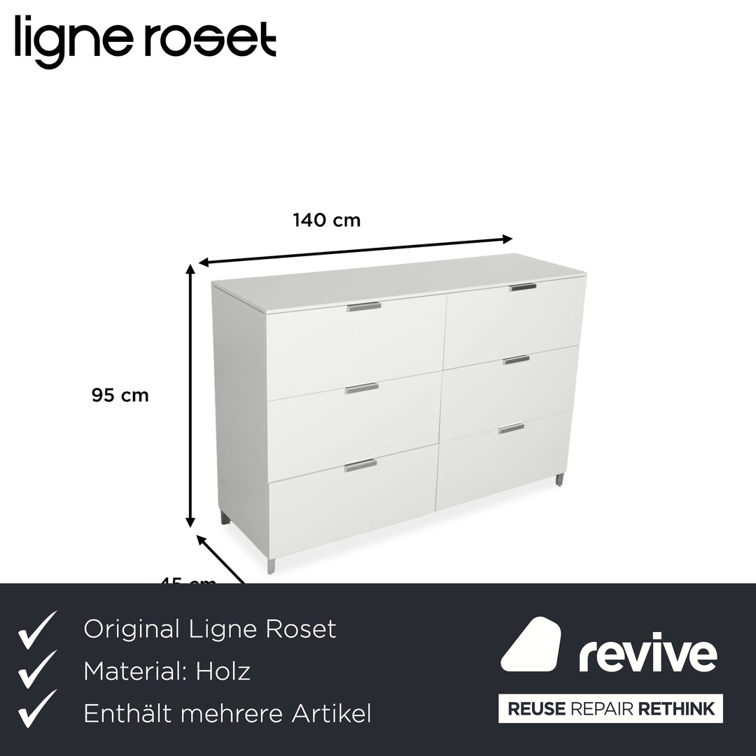 Ligne Roset Everywhere Wooden Sideboard Lowboard White
