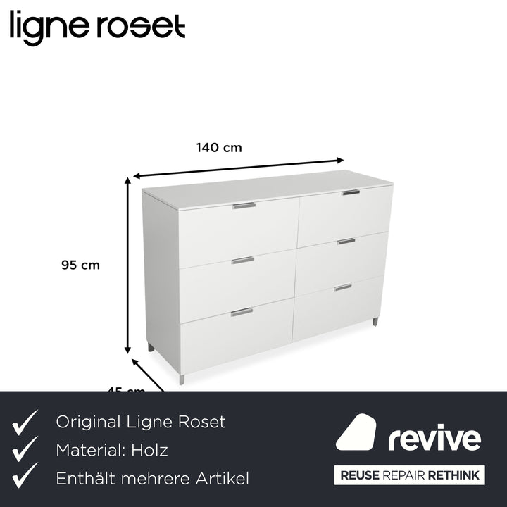 Ligne Roset Everywhere Wooden Sideboard Lowboard White