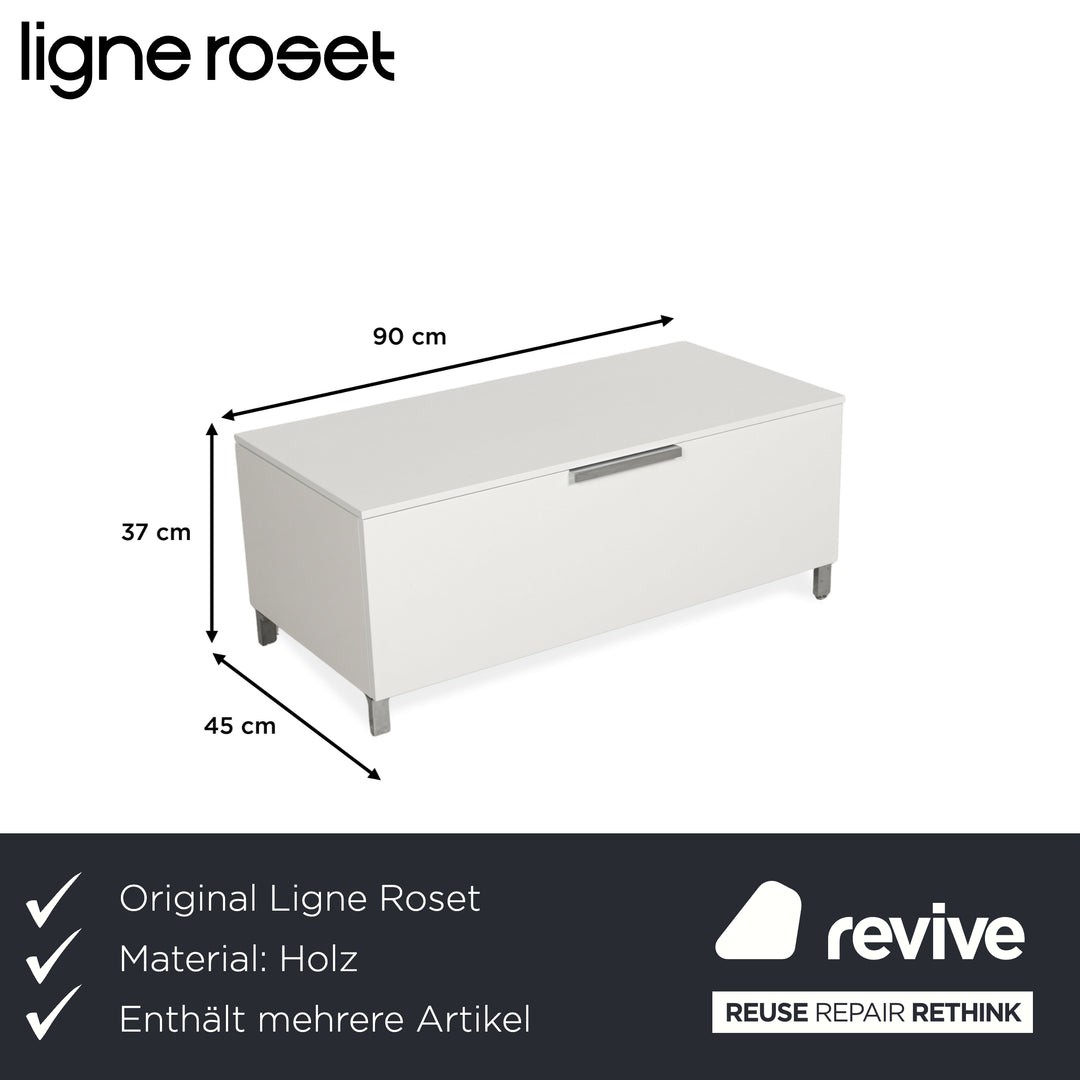 Ligne Roset Everywhere Wooden Sideboard Lowboard White