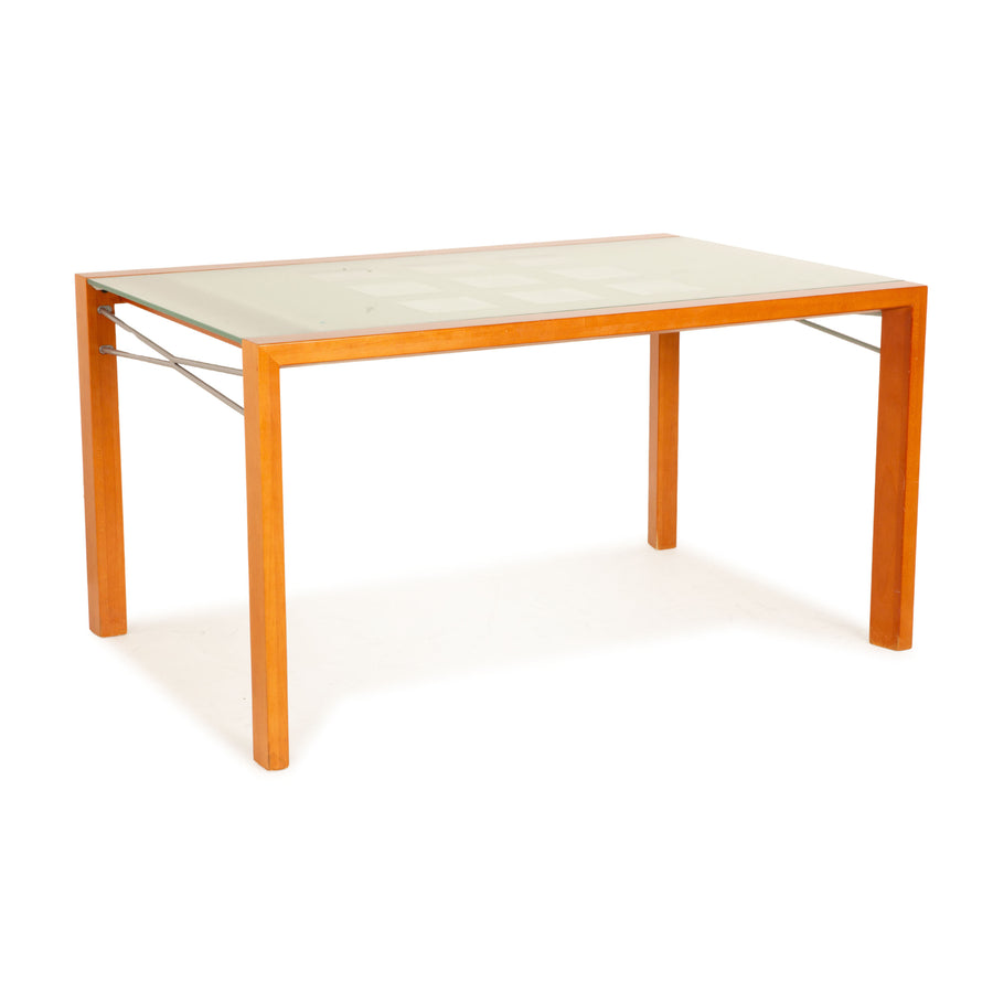 ligne roset Extensia glass dining table blue extension function 140/257 x 75 x 94