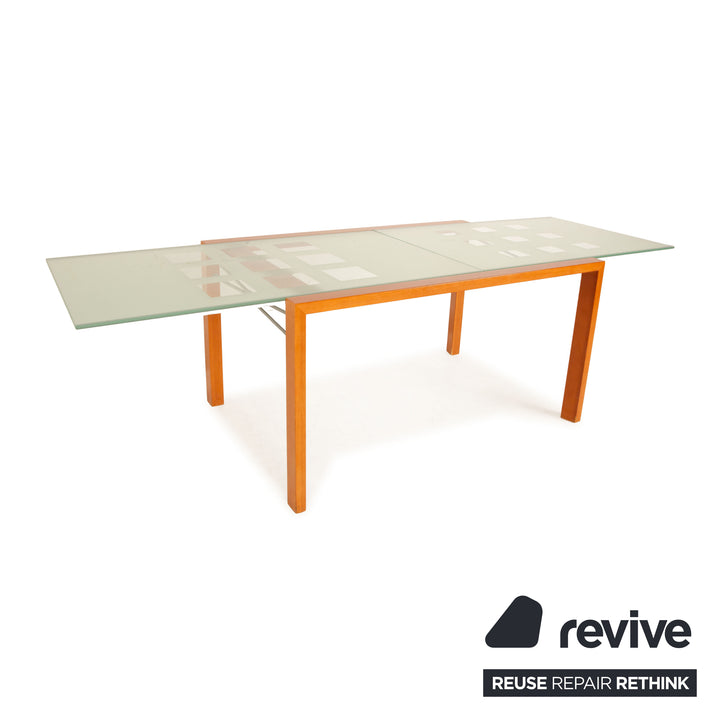 ligne roset Extensia glass dining table blue extension function 140/257 x 75 x 94