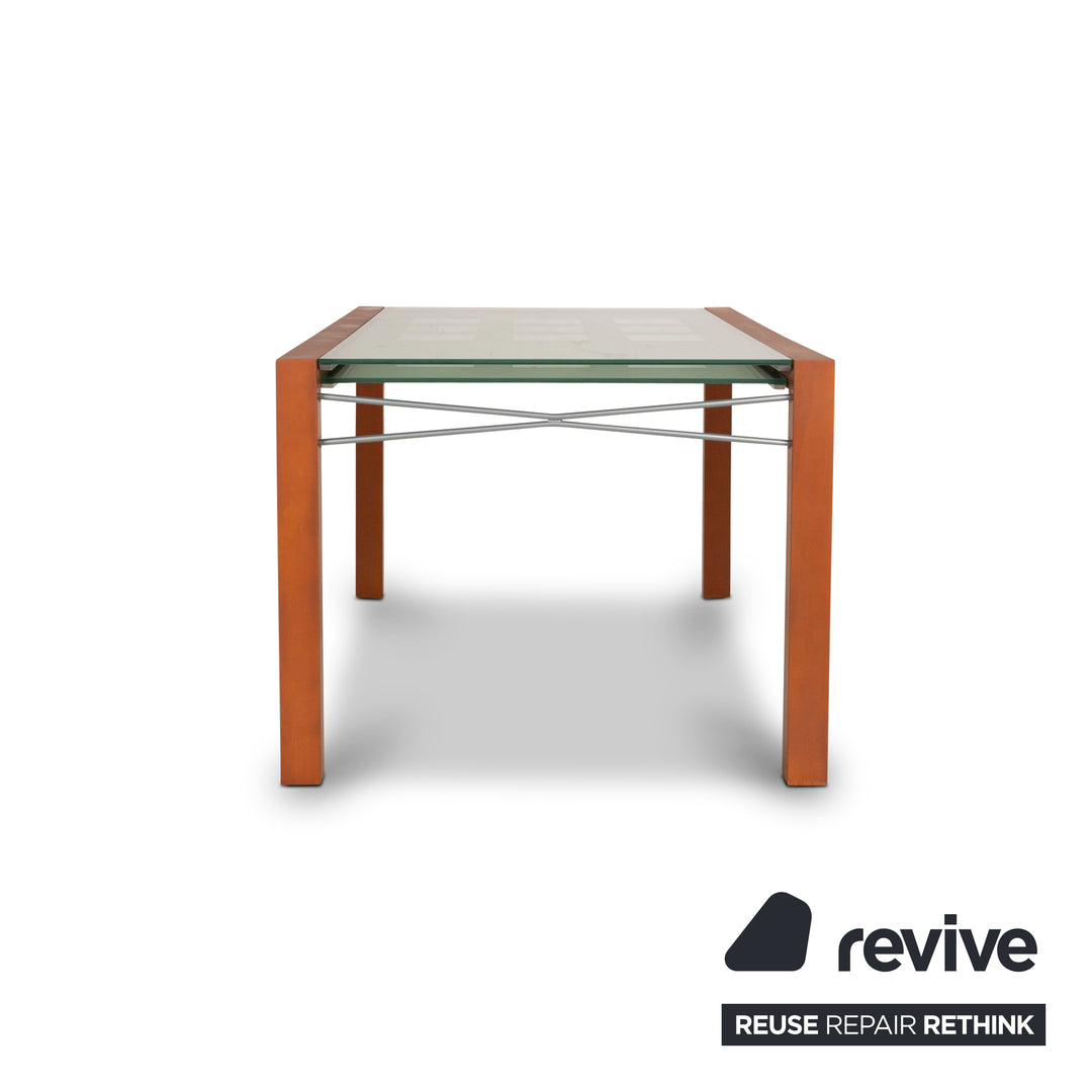 Table à manger Ligne Roset Extensia en verre marron avec fonction extractible