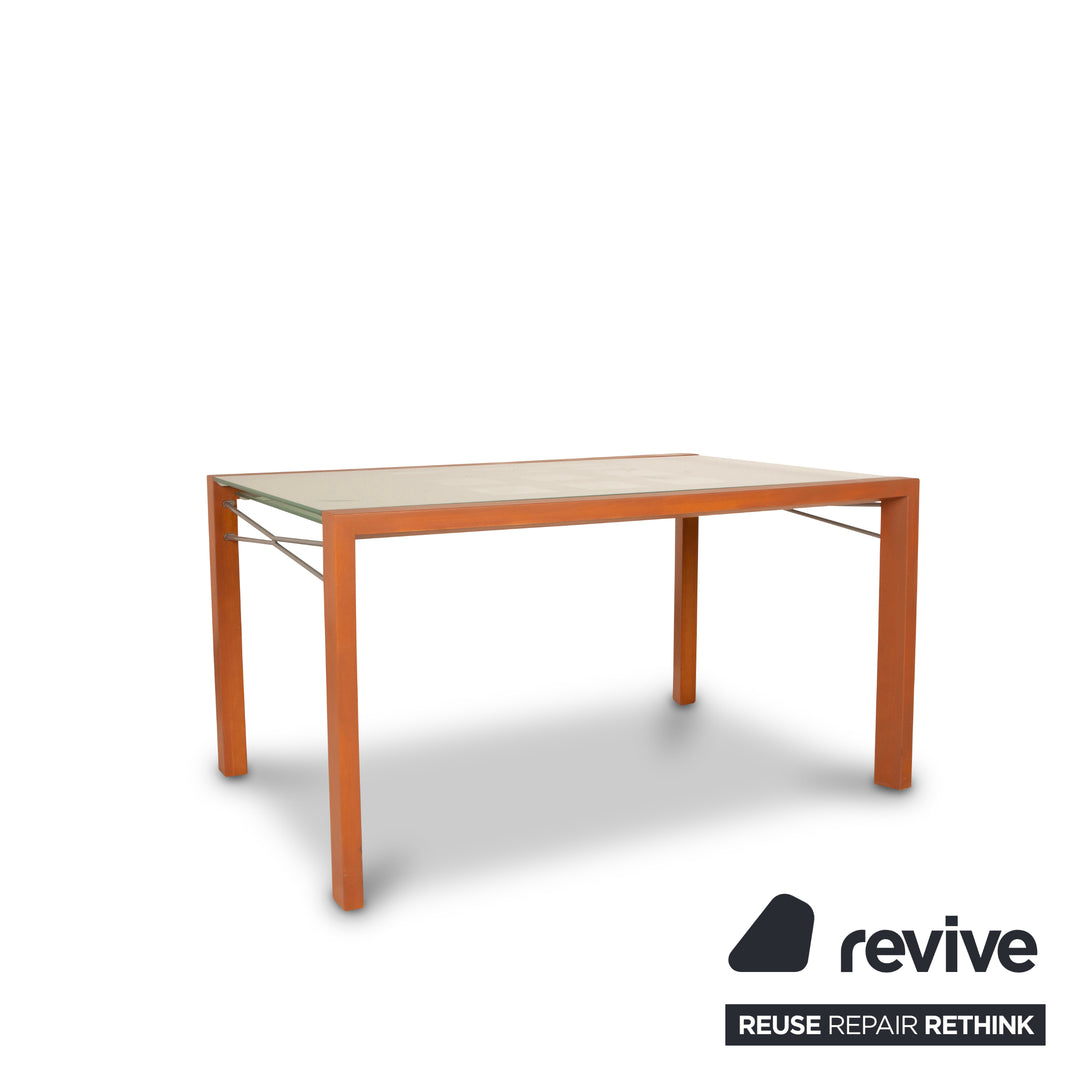 Table à manger Ligne Roset Extensia en verre marron avec fonction extractible