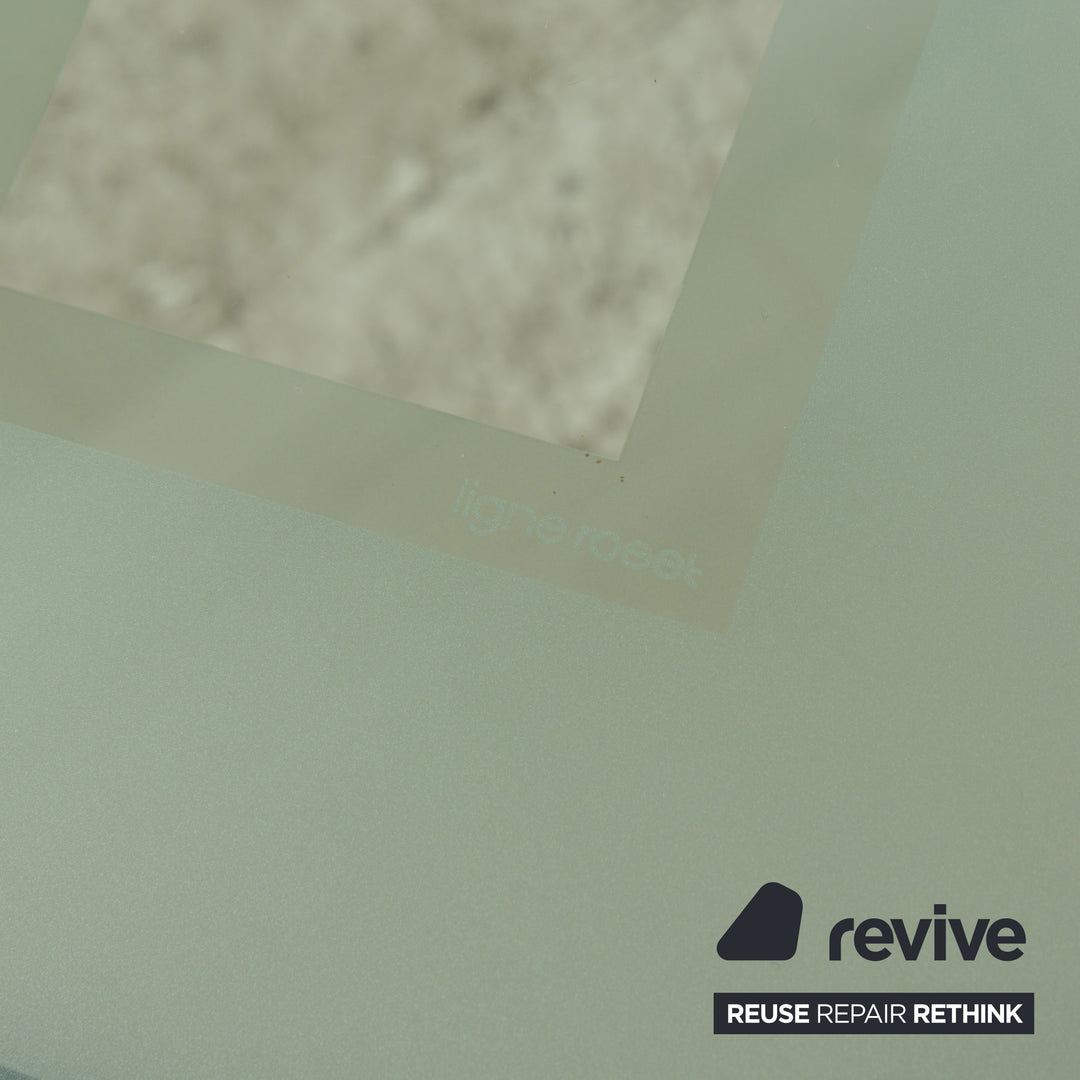 Ligne Roset Extensia Glass Wood Dining Table Brown Silver Extendable