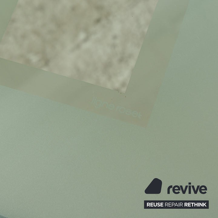 Ligne Roset Extensia Glass Wood Dining Table Brown Silver Extendable