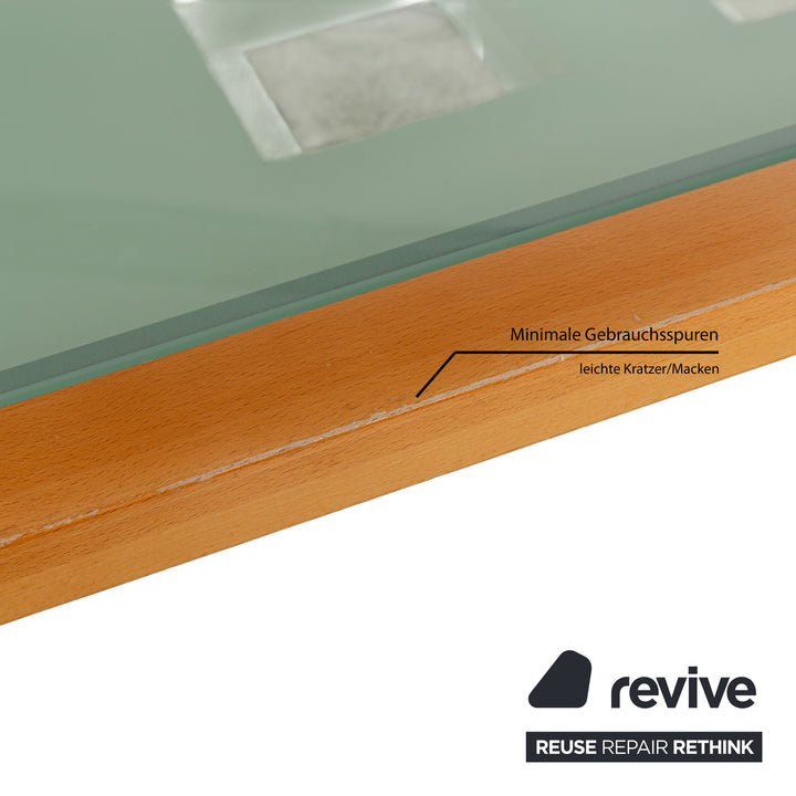 Ligne Roset Extensia Glass Wood Dining Table Brown Silver Extendable