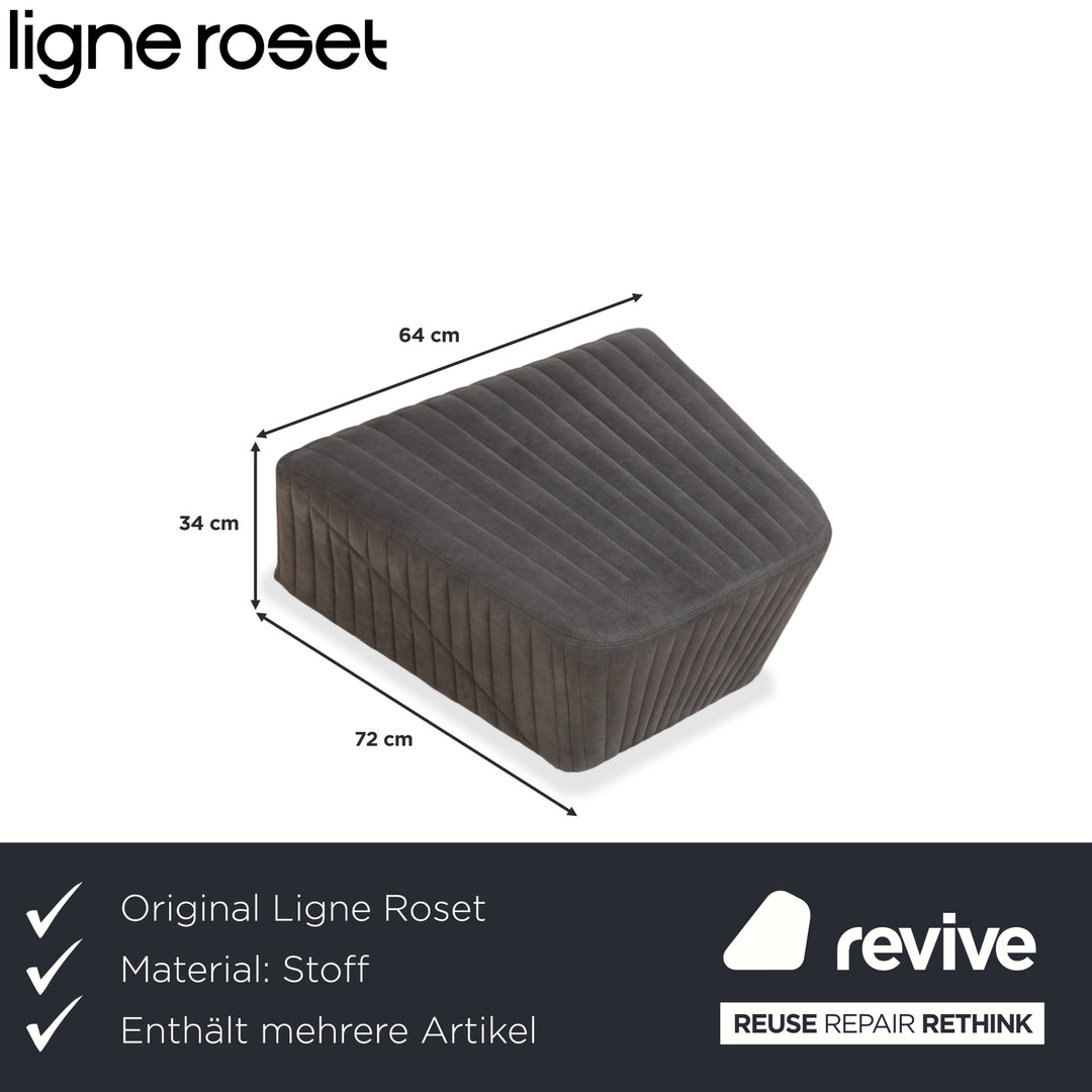 ligne roset Facett Stoff 2x Sessel Hocker Grau