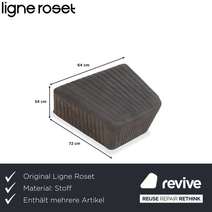 ligne roset Facett Stoff 2x Sessel Hocker Grau