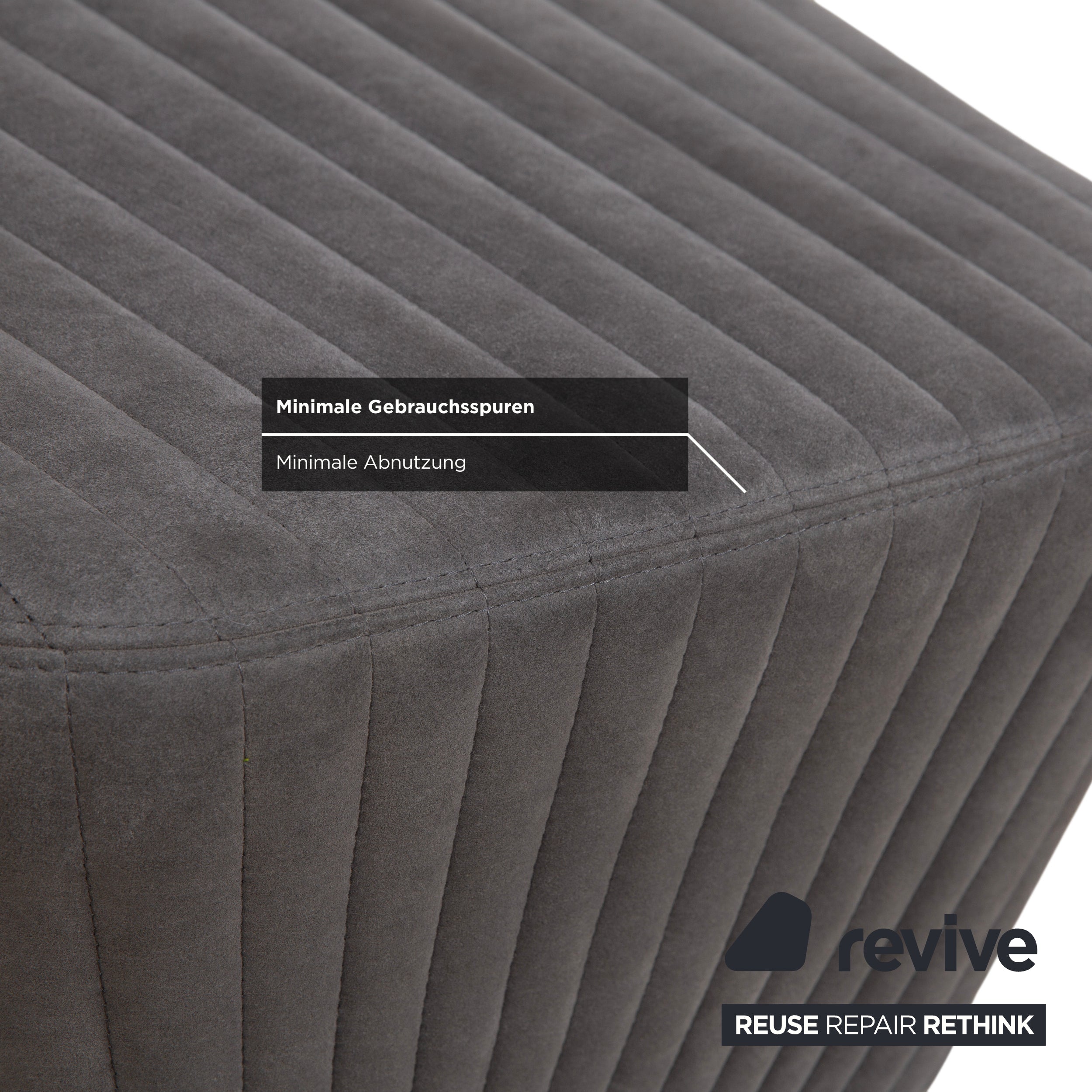 ligne roset Facett Stoff Hocker Grau