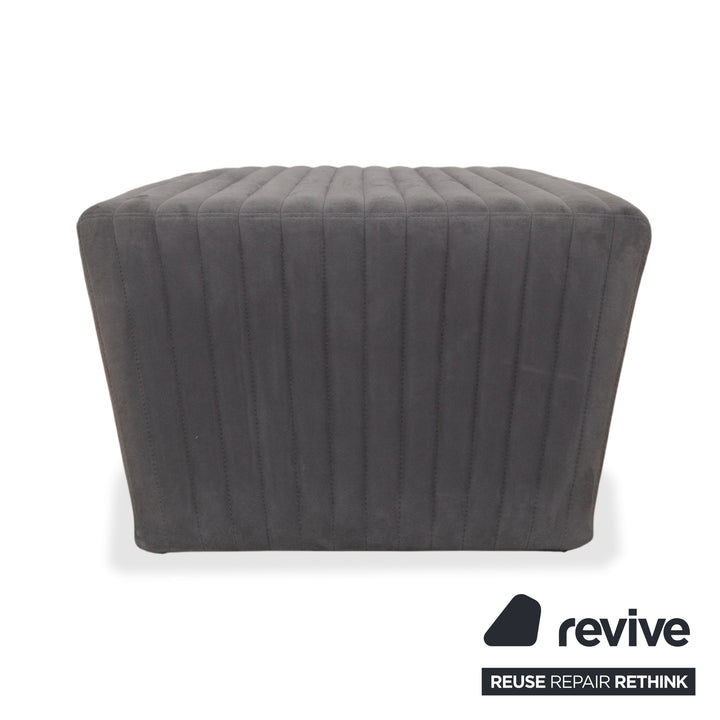 Tabouret en tissu gris à facettes rosette ligne rosace