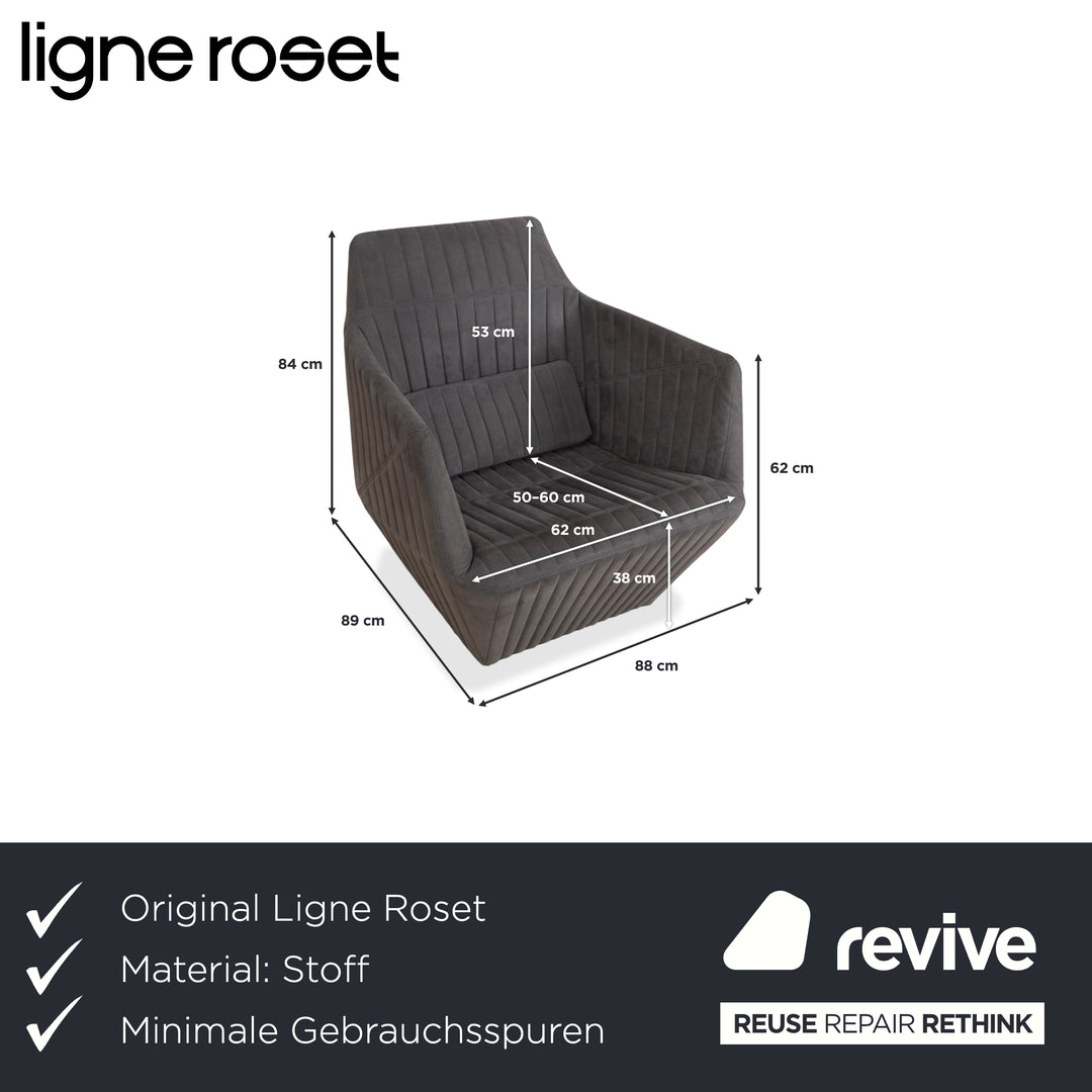 ligne roset facet fabric armchair gray