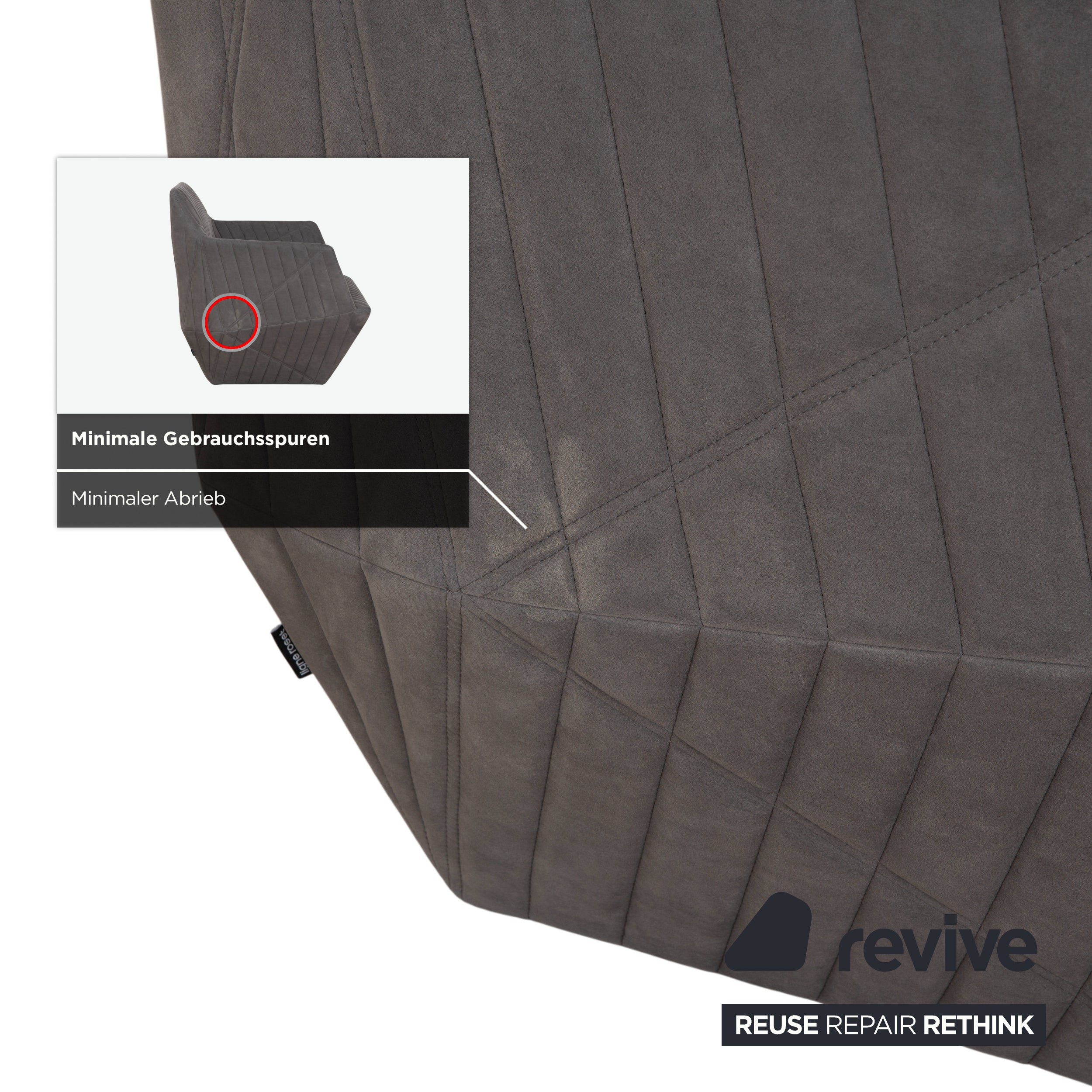 ligne roset facet fabric armchair stool gray