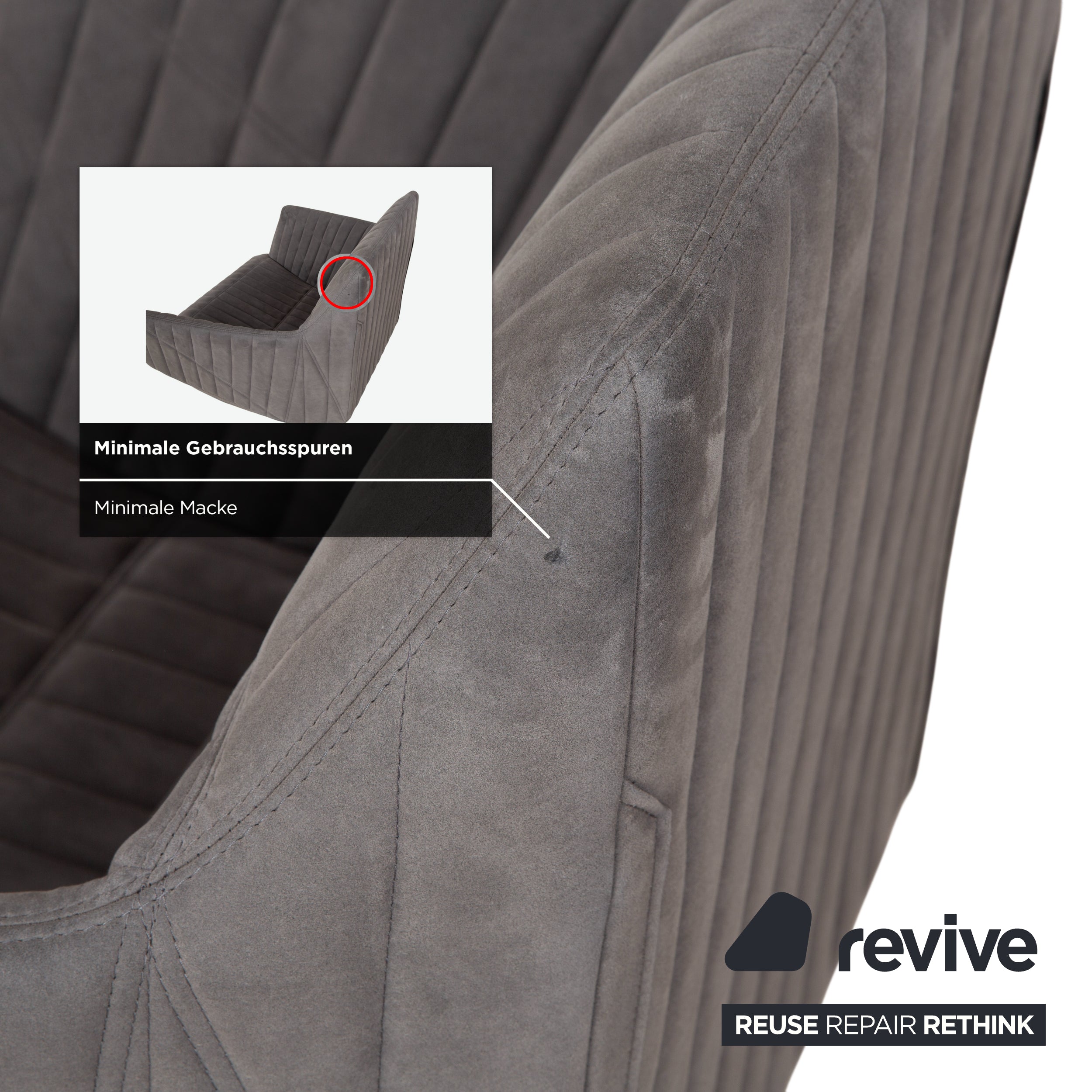 ligne roset facet fabric armchair stool gray