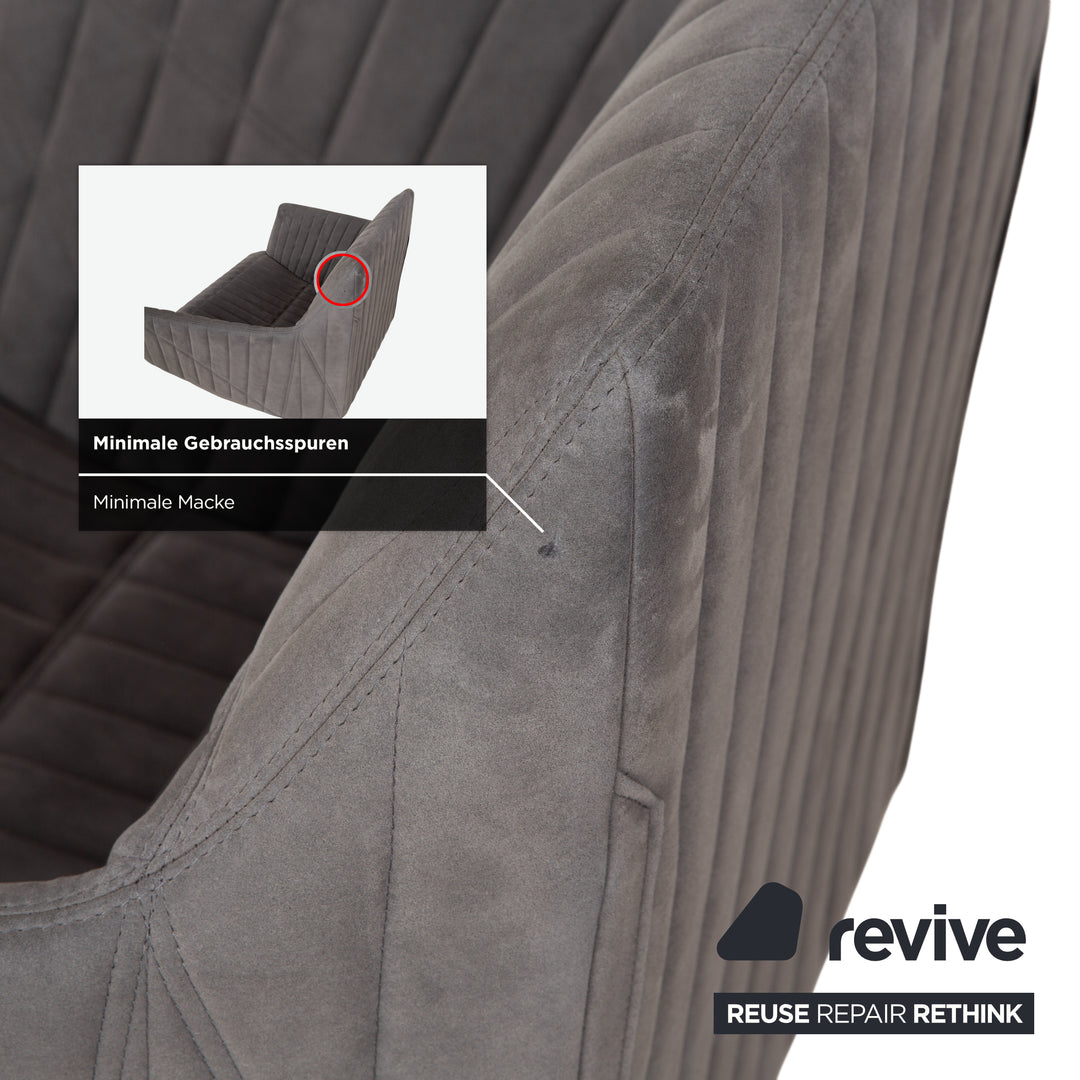 ligne roset facet fabric armchair stool gray