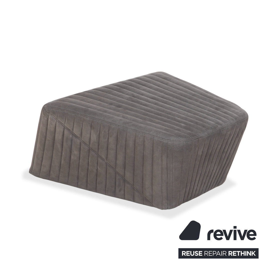 ligne roset facet fabric armchair stool gray