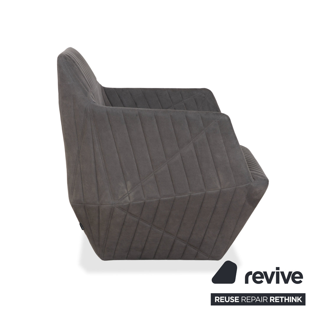 ligne roset Facett Stoff Sessel Hocker Grau
