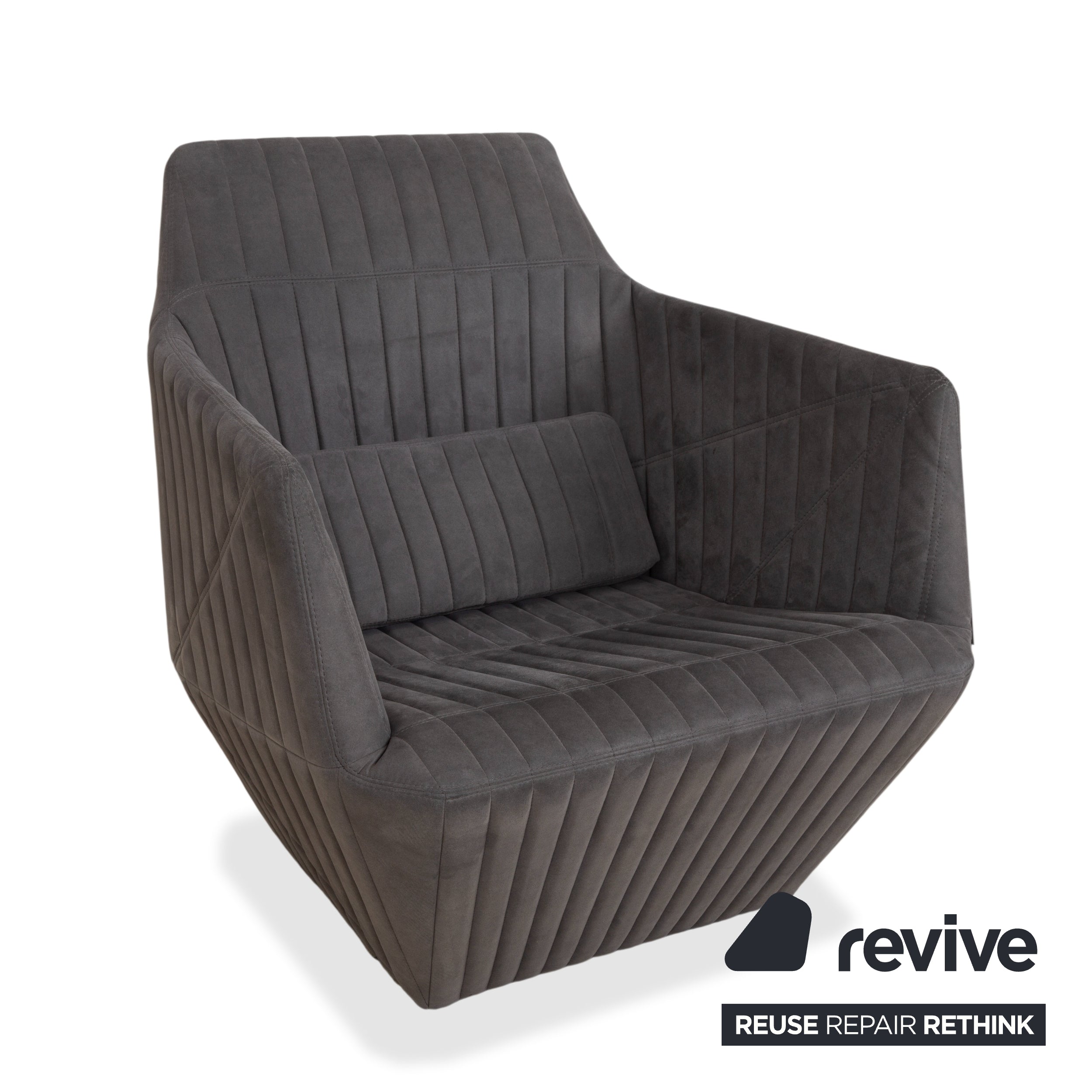 ligne roset facet fabric armchair stool gray