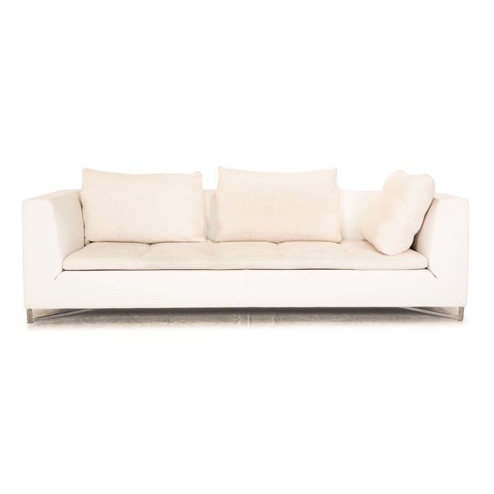 ligne roset Feng fabric three-seater cream sofa couch