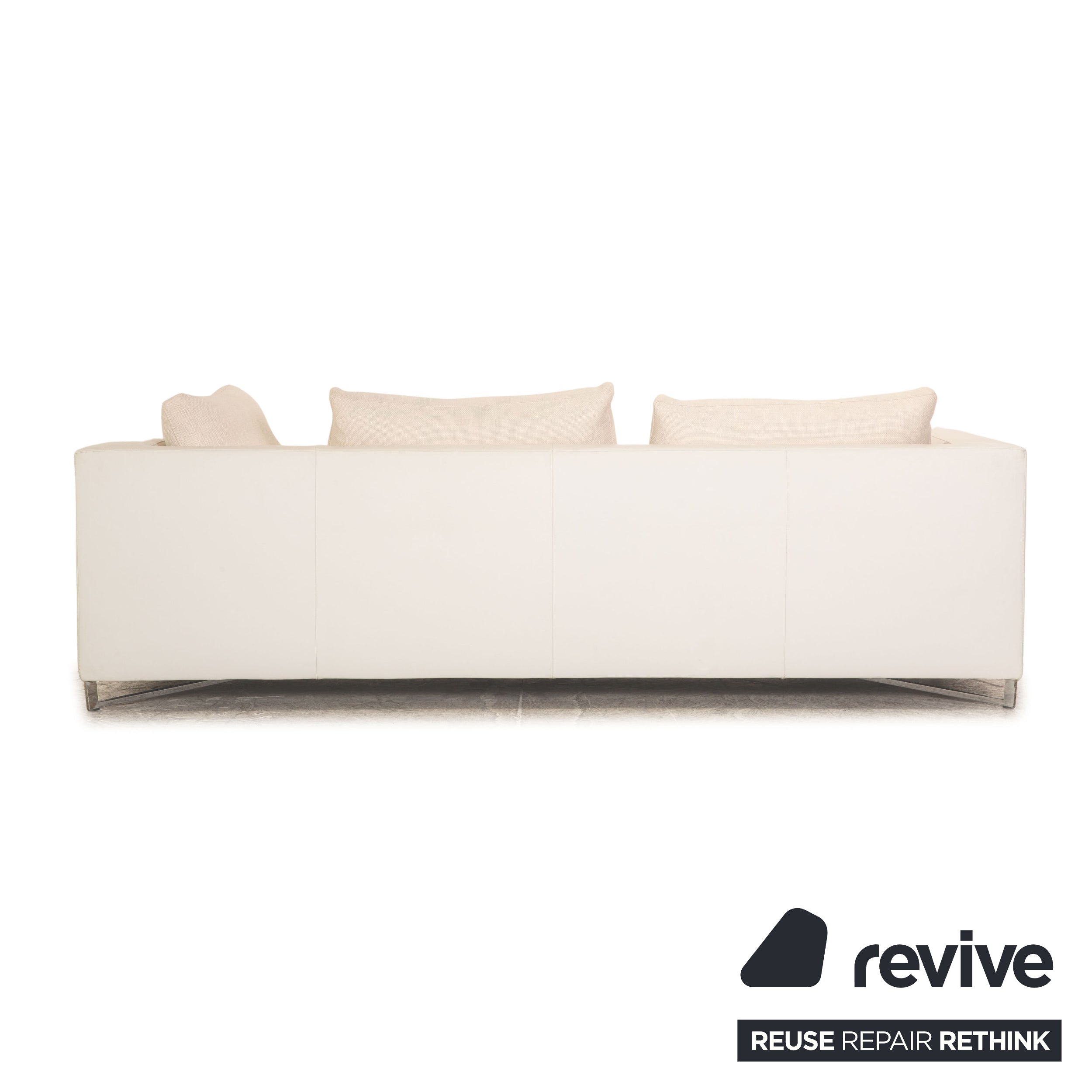 ligne roset Feng fabric three-seater cream sofa couch