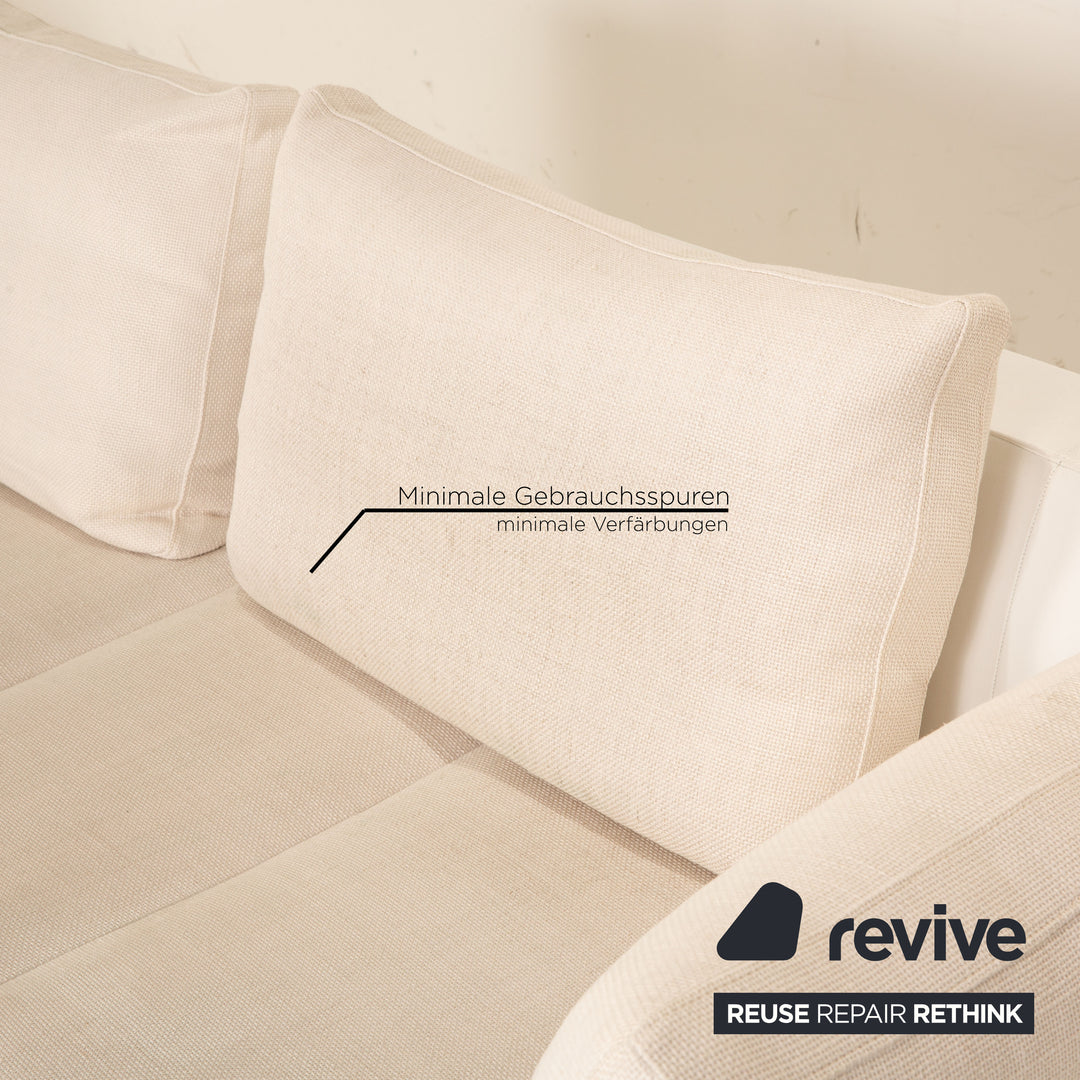 ligne roset Feng Stoff Sofa Garnitur Creme Dreisitzer Liege Sofa Couch