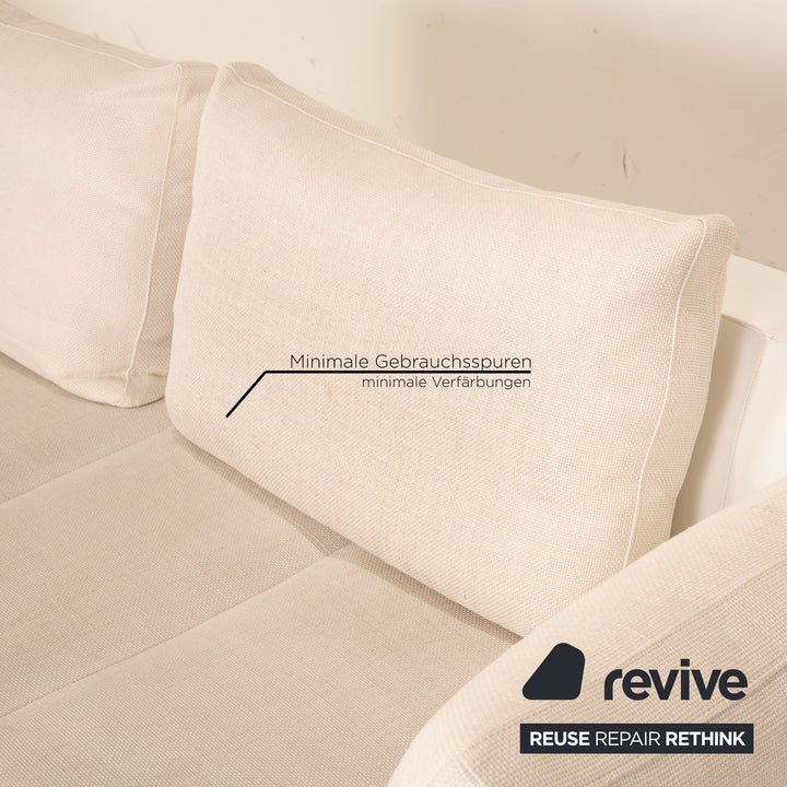ligne roset Feng Stoff Sofa Garnitur Creme Dreisitzer Liege Sofa Couch