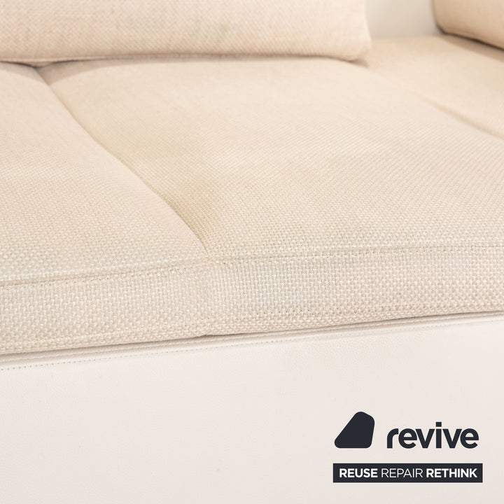 ligne roset Feng Stoff Sofa Garnitur Creme Dreisitzer Liege Sofa Couch