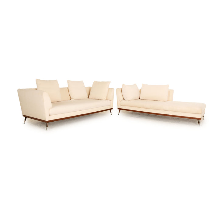 ligne roset Fugue fabric sofa set cream