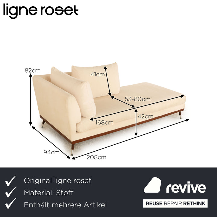 ligne roset Fugue fabric sofa set cream