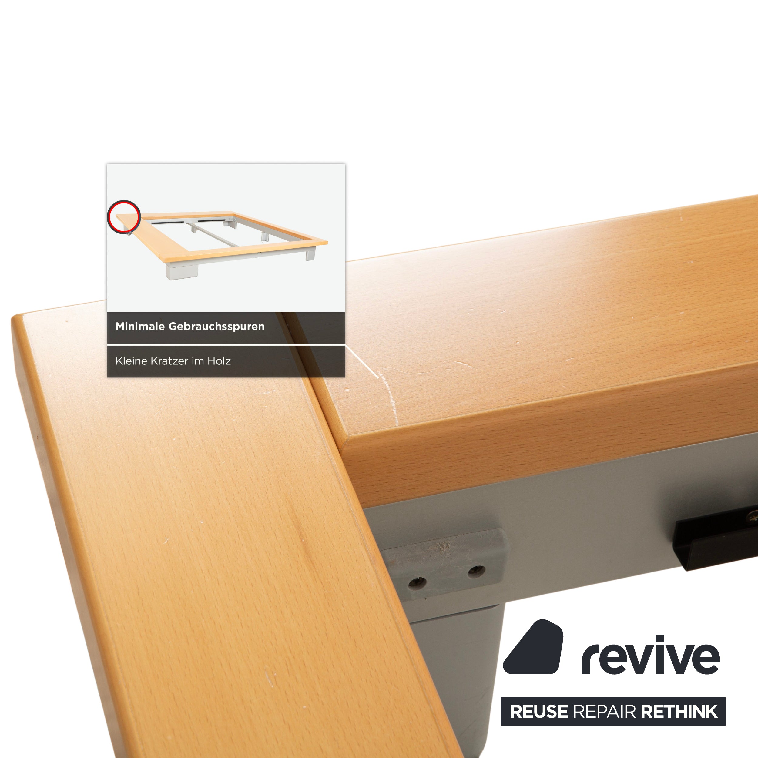 Ligne Roset Holz Bett Doppelbett Braun 200x180 cm